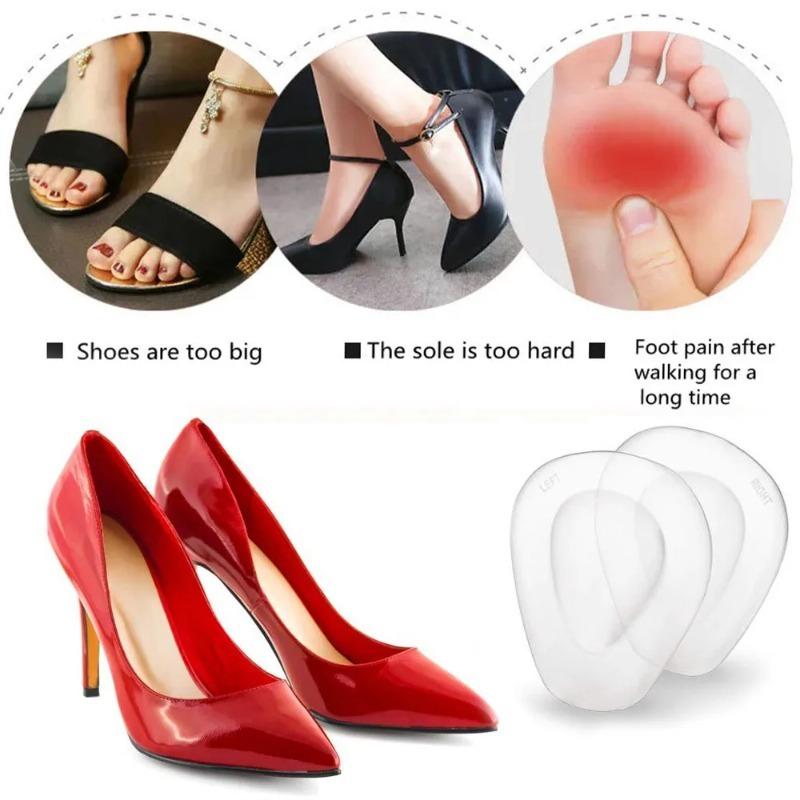 Anti-Rutsch-Silikon-Mittelfußpolster für Damen Gel-Vorfuß-Halbsohlen High Heels Fußschmerz-Linderung Fußballen-Polster Einlagen