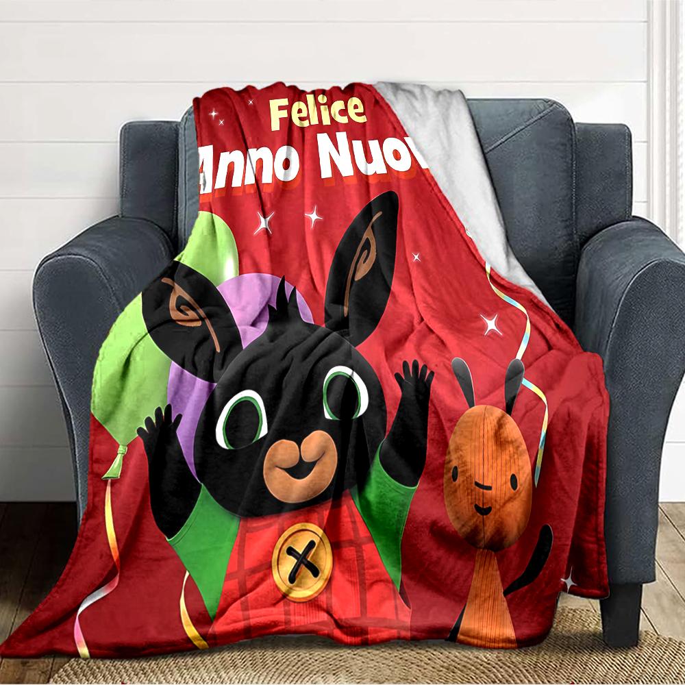 1pc Bing Bunny3 Blanket, Gift, for Men and Women, Soft Blanket, Good for Sofa Bed Couch Travel, Lightweight Flannel Blanket