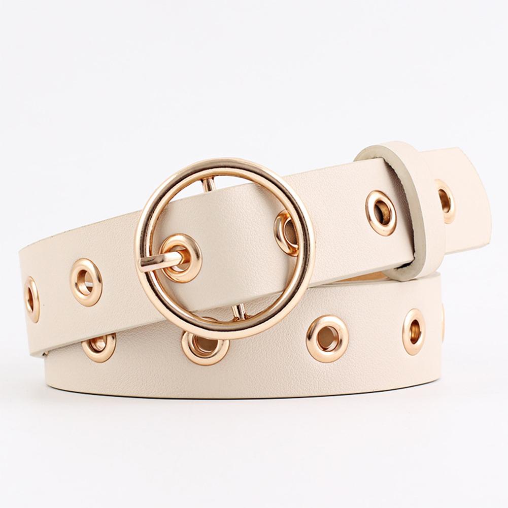 Women Fashion Round Buckle Hollow Out All Match Waist Belt