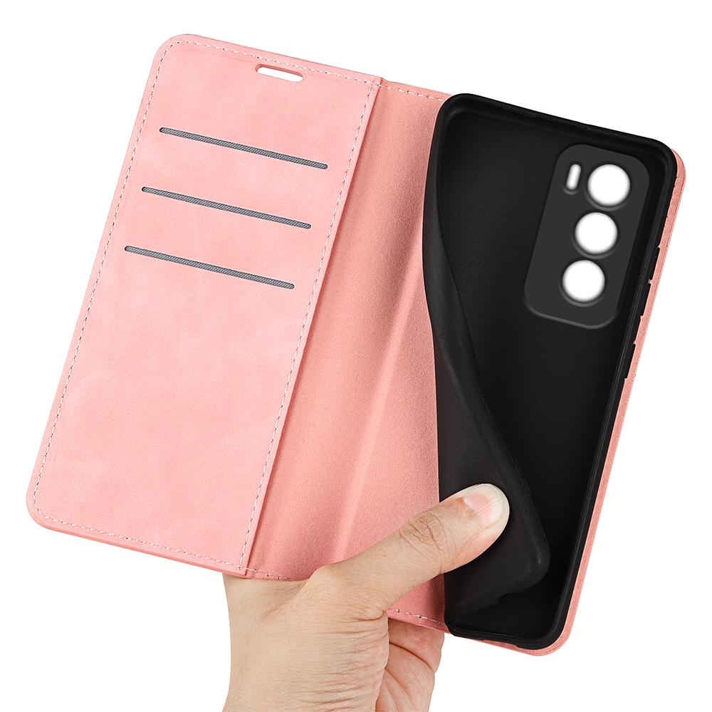 For Oppo Reno12 5G (Global) Wallet Phone Case Skin-Touch Leather Flip Cover