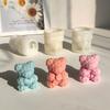 DIY Hug Heart Rose Teddy Bear Candle Mould for Aromatherapy Gypsum Candle Resin Statue Making Ideas Handicraft Gift