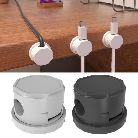 Magnetic Cable Organizer 360-degree Rotating Cable Holder Self-Adhesive Cable Management Clip for Desk Home Office Car