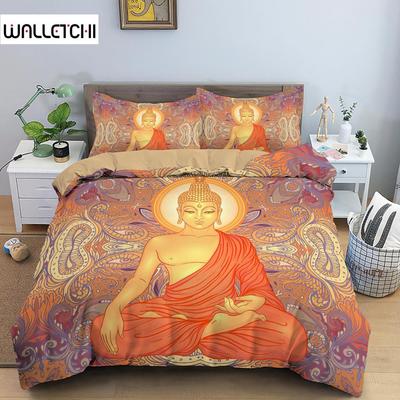 Mandala Buddha Povlečení Mandala Povlak na přikrývku Sada povlaku na peřinu Luxusní sady do postele Bohémský buddhistický suvenýr Dekorace do ložnice