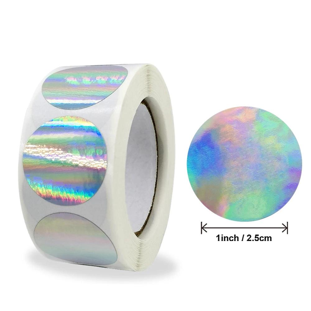 500pcs Rainbow Laser Thank You Stickers 1inch Small Business Stickers Adhesive Labels for Boutiques Wrapping Supplies