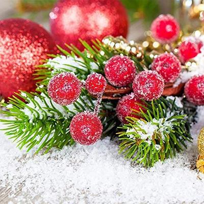 Mini Christmas Frosted Artificial Berry Vivid Red Holly Berries Wedding Party Decoration Artificial Flowers Home Decor