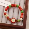 Sweet Women's Ceramic Bracelet with Beads and Apple Core Pendant Trendy Gift Unique Design Versatile Accessory