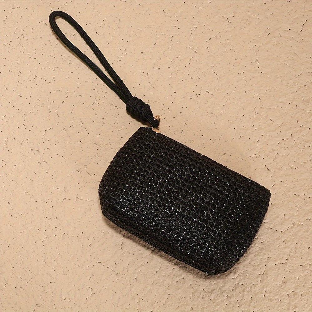 Porte-monnaie, Petit porte-monnaie pour femme, Sac portable à suspendre à la clé, Sac de rangement pour clés et cartes noir