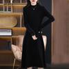 Knee-length Sweater Dress Women's Half Turtleneck Knitted Long Dress Slimming Mid-length Knitted Sweater for Autumn and Winter