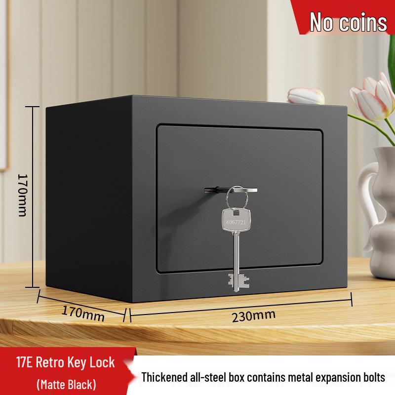 Compact All-Steel Anti-Theft Safe with Key Lock – Children s Piggy Bank & Office Storage Box