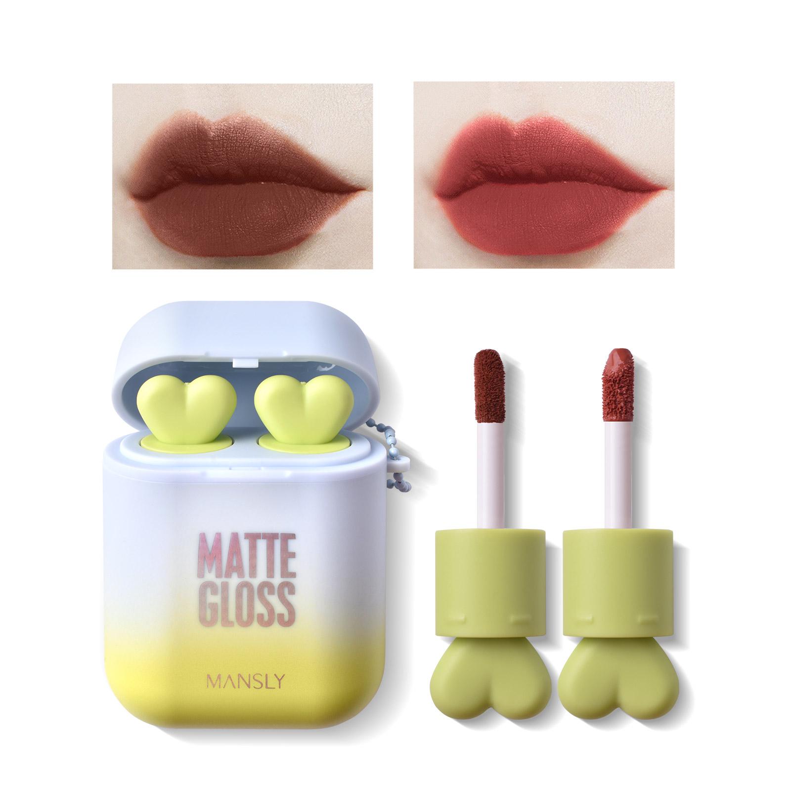 

Форма наушников с двойной трубкой, блеск для губ Air Matter, долговечная водостойкая косметика 2,6gx2