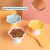 Keramik Erhöhte Katzennapf Mit Ständer Zum Nackenschutz, Erhöhtes Blumendesign Futter Wasser Teller Snackschale