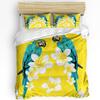 Parrot Flowers Green Tropical Plant Leaves 3pcs Bedding Set For Double Bed Home Textile Duvet Cover Quilt Cover Pillowcase