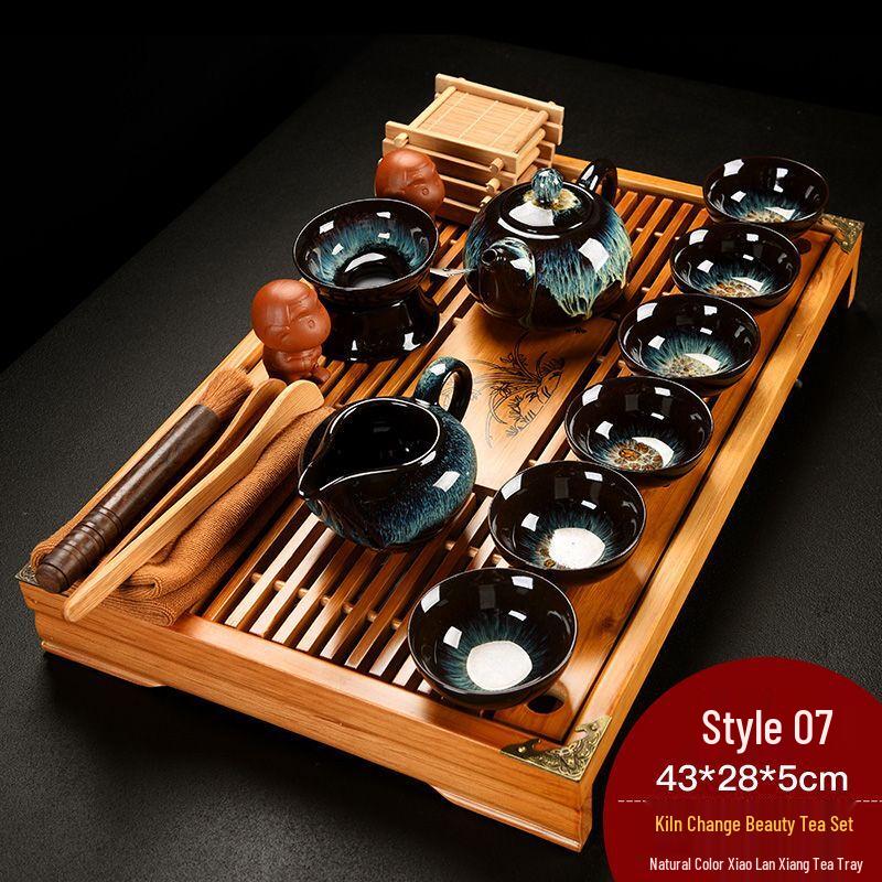 Jiakangming Zisha Ceramic Kung Fu Tea Set with Drawer Tea Tray