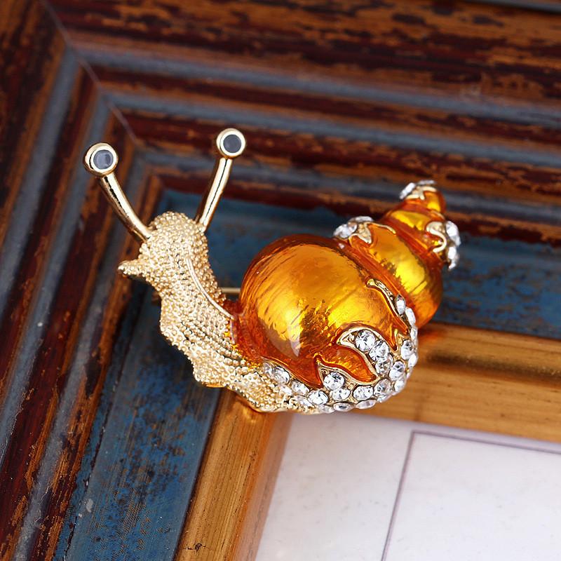 Animal Alloy Snail Brooch With Electroplated Finish For Women Fashion Accessory