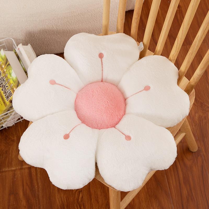 Soft Plush Daisy Flower Throw Pillow - Cozy Decorative Cushion for Bed Sofa Children's Room Decoration Multi-purpose Backrest Mat Holiday Gift