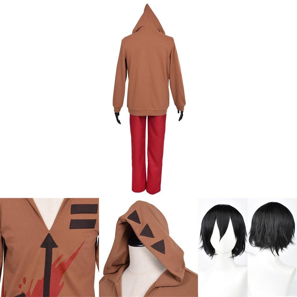 Exquisite Adults Mens Angels Of Death Isaac Foster Wigs Zack Hoodie Jacket Pants Costume