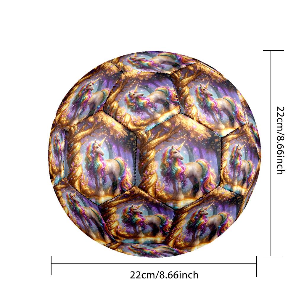 1pc Unicorn Forest Theme Soccer Ball Football, Size 5, Lightweight PVC, Outdoor Training Soccer Ball,Gift c65150