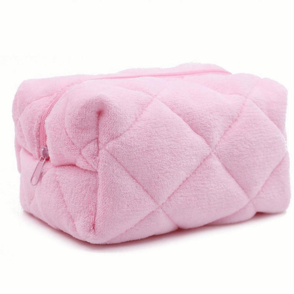 Plush Material Cosmetic Bag Large Capacity Travel Organizer Compact Makeup Bag  Makeup Storage