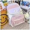 School bag dopamine large capacity multi-compartment book bag with pain layer going out for travel lazy wind versatile waterproof backpack