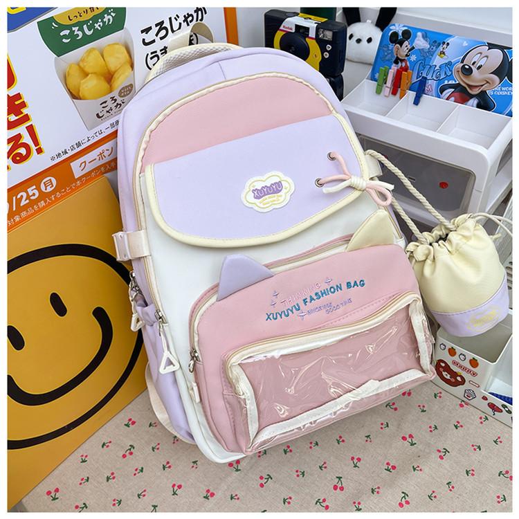 School bag dopamine large capacity multi-compartment book bag with pain layer going out for travel lazy wind versatile waterproof backpack