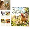 Farm Life Theme Calendar 2027 Country Chicken Wall Calendar, 12-Month Planner with Spiral Hens Chicks Binding, Thick Paper Academic Year for