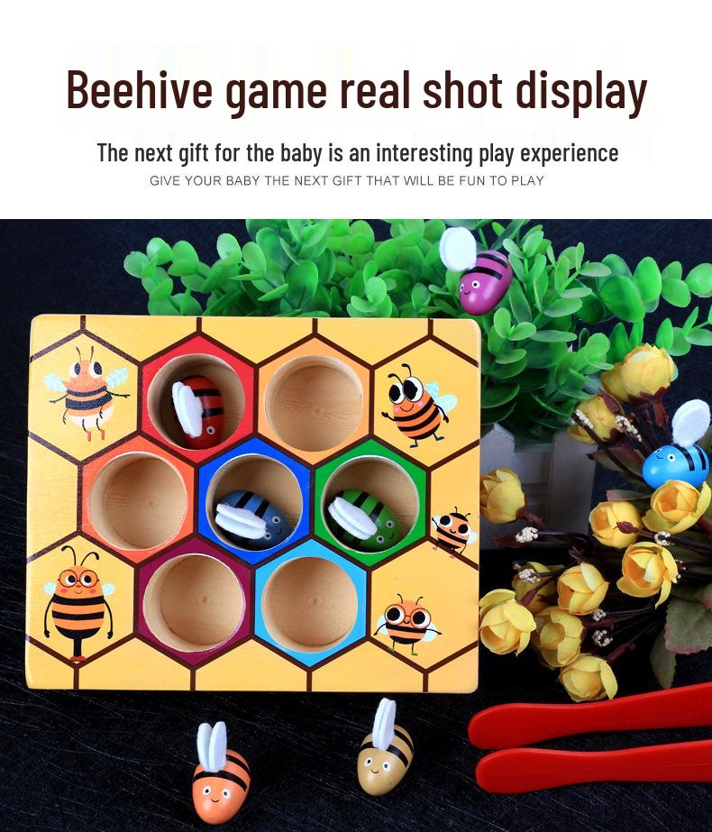 Montessori Beehive Game: Toddler Color Recognition & Development Toy for Boys (Ages 0-3)
