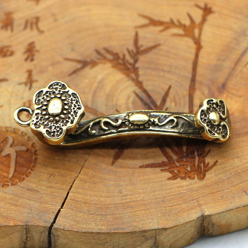 Brass Five Emperors Fortune Pixiu Car Keychain Pendant