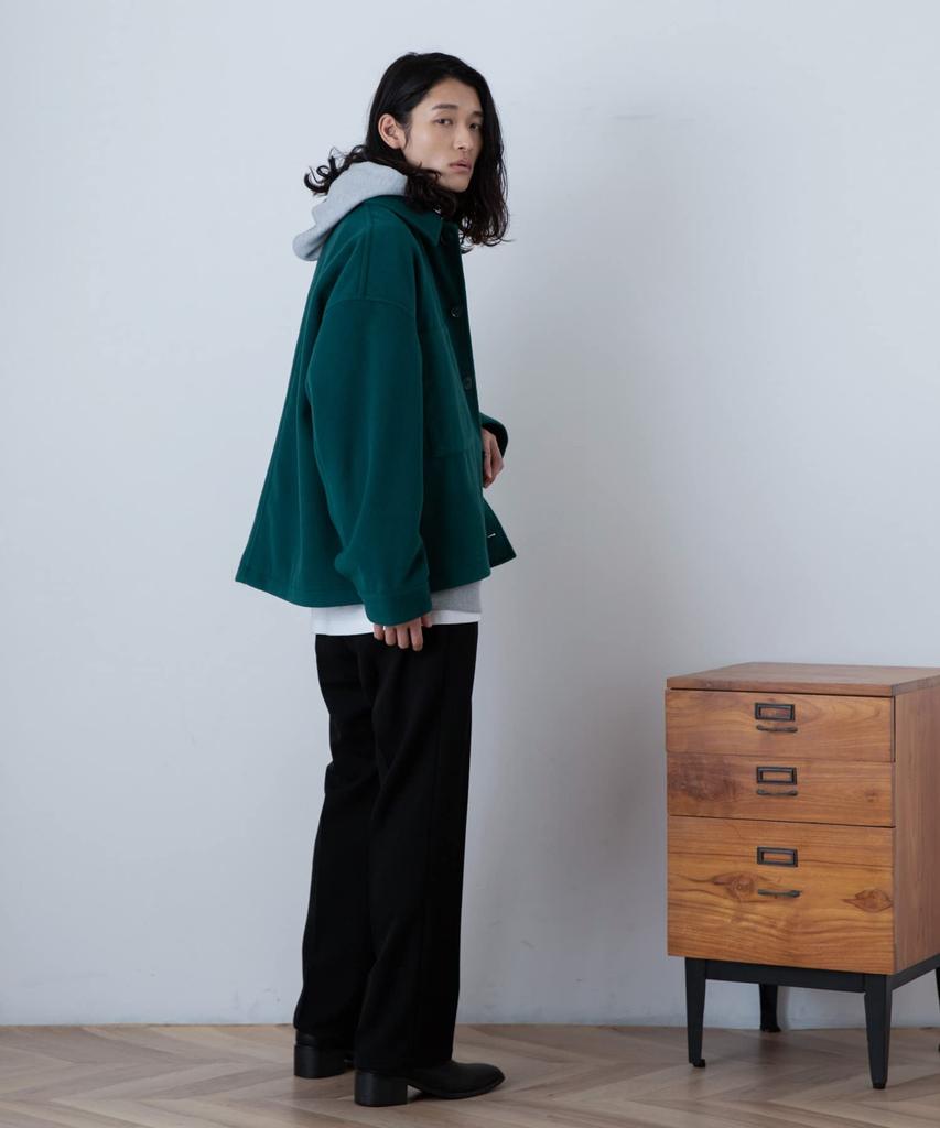 WEGO Knit Melton Short Green Blouson, Medium,