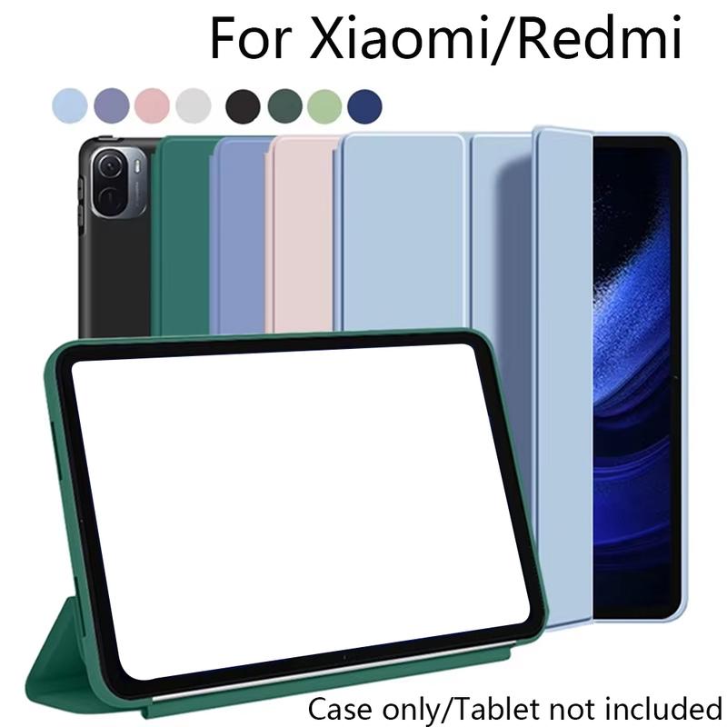 Hülle für Xiaomi Pad 5 6 7 8 Pro Redmi Pad SE 8.7 Redmi Pad 2 2025 Schlanke Dreifach-Ständer-Schutzhülle mit weicher TPU-Rückseite