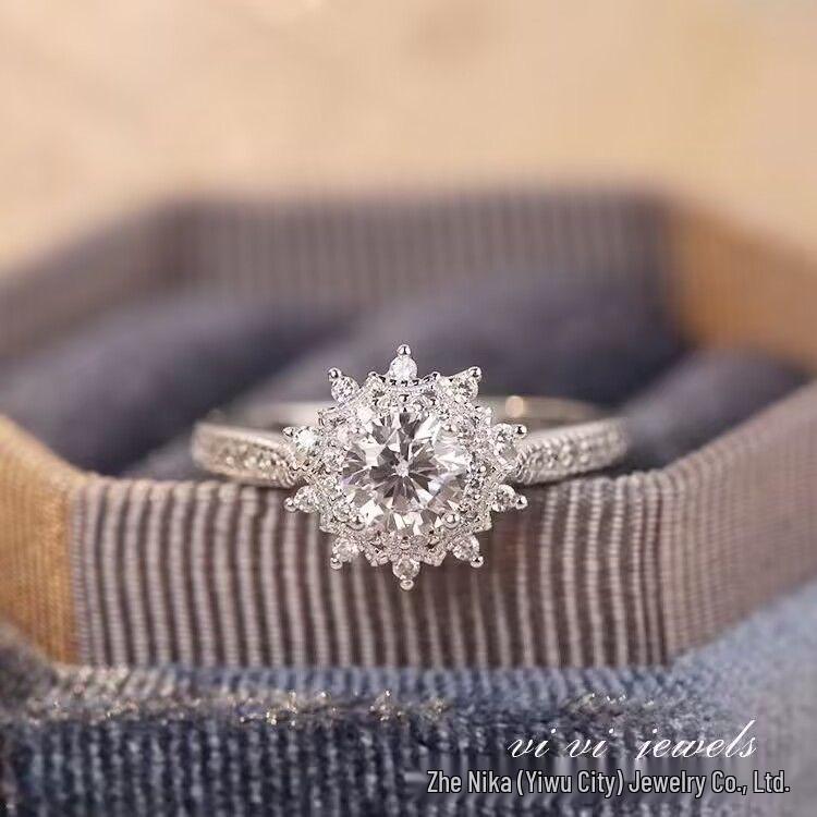 Luxury Adjustable Diamond Couple Wedding Ring - Elegant, Simple, Fashionable