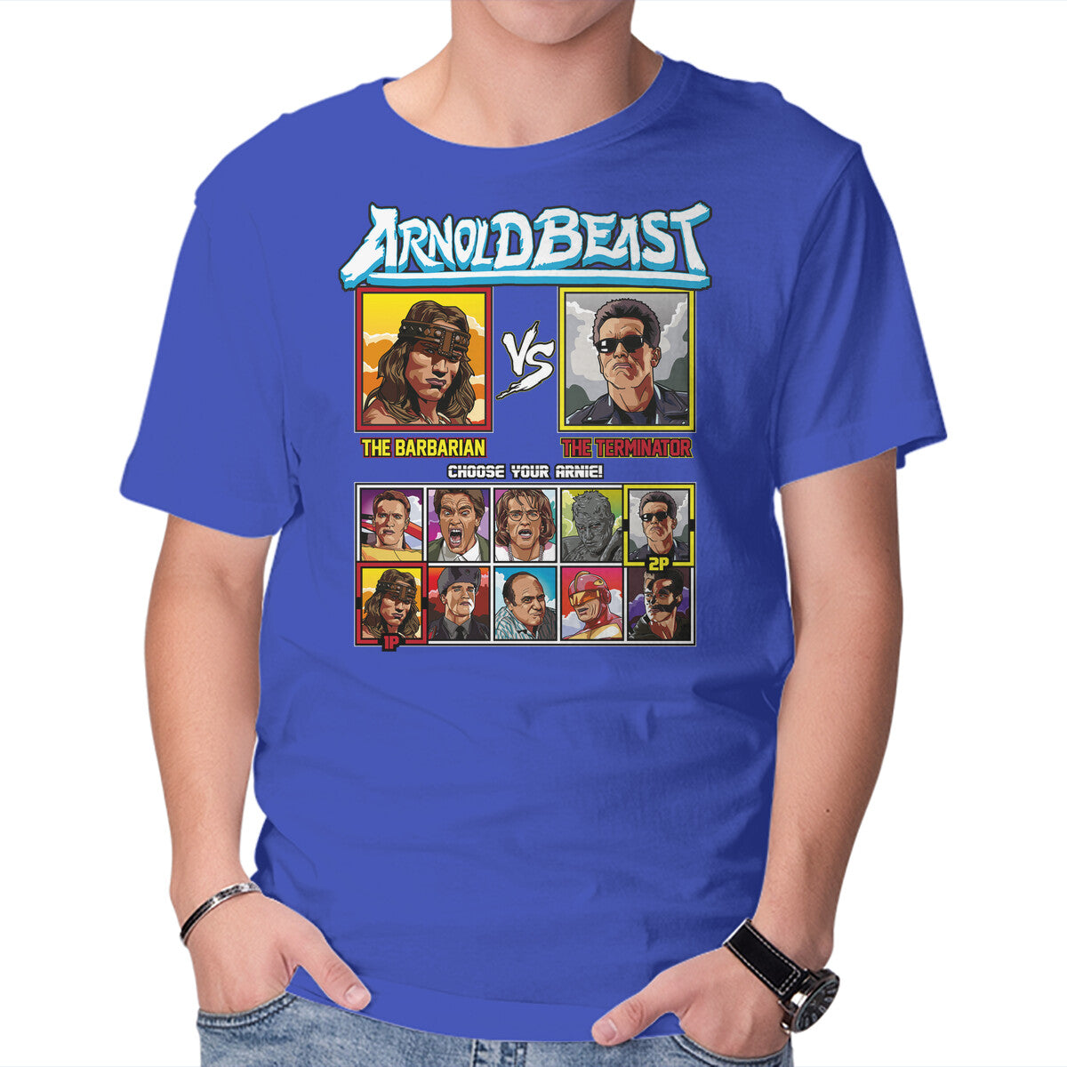 Unisex Crew Neck T-Shirt Arnold Beast Graphic Short Sleeve Casual Tee M