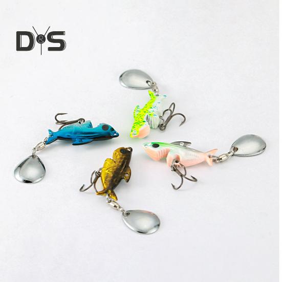 3.8CM/10G Metal Shark Fishing Lure with Spinner Sequin Treble Hooks Long Casting Artificial Hard Bait Freshwater Saltwater Trout Bass Fishing