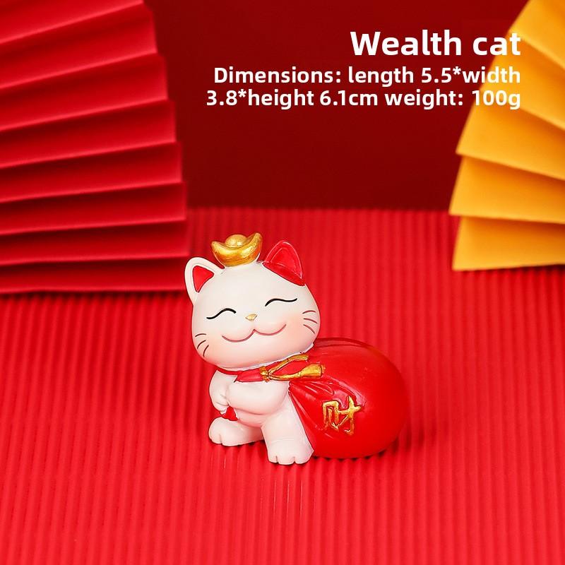 Cute Mobile Phone Stand Decoration Cute Maneki Neko Resin Office DeskCute Gift Decoration