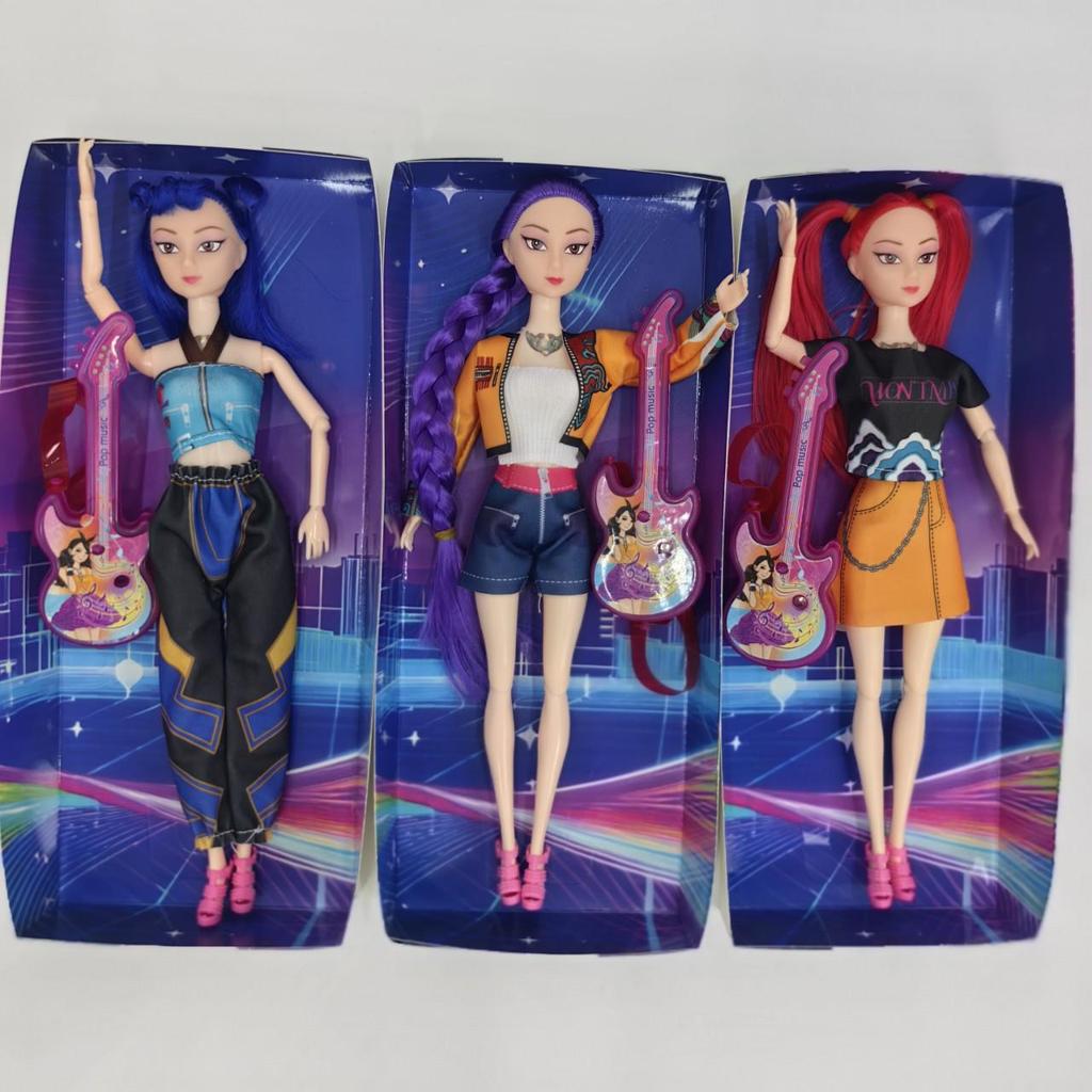 Demon Avcısı K-POP Kız Grubu Bebekleri: Müzikli Işıklı Peluş Figürler