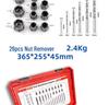 High Torque Wear-Resistant Reverse Thread Nut Extractor Set for Rusted or Damaged Nuts