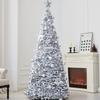 Pull Up Christmas Tree Artificial Foldable Home Decor Without Lights Portable Christmas Tree for Thanksgiving Holiday Party