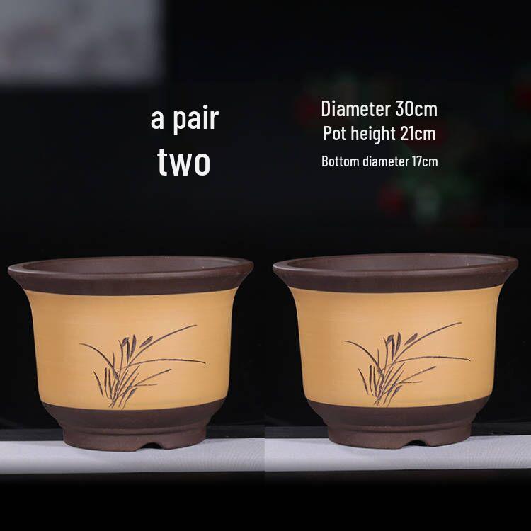 2021 Extra Large Purple Clay Tall Cylinder Ceramic Flower Pot