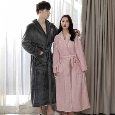 Women Winter Thermal Long Bathrobe Female Thick Warm Coral Fleece Kimono Bath Robe Plus Size Nightgowns Bride Dressing Gown
