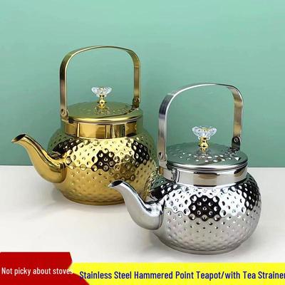 Stainless Steel Teapot with Infuser and Strainer for Home, Restaurant, or Hotel Use