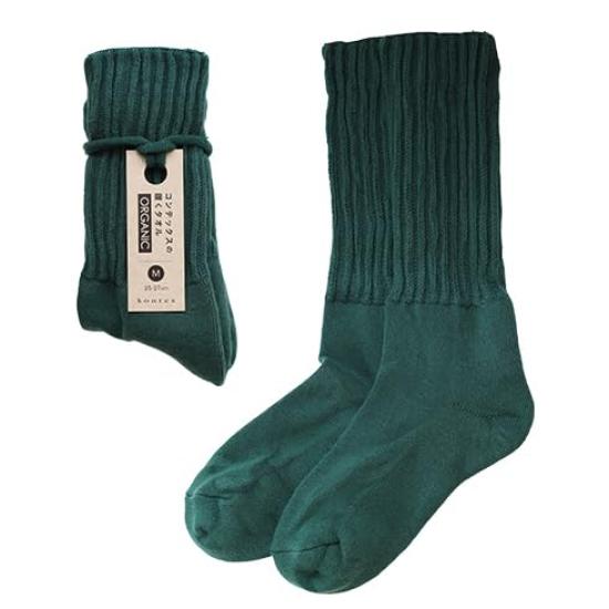 Носки Kontex из органического хлопка Сделано в Японии Одна пара [Kontex] (53381-004) - Имабари, - - (С, Зеленый) зелёный