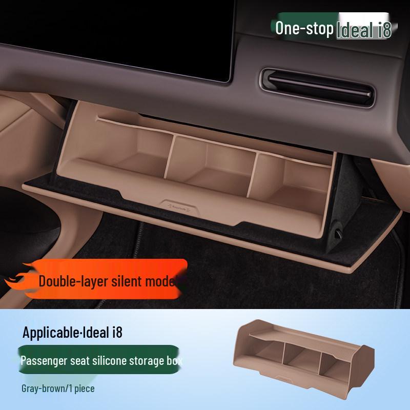 Ideal i6/i8 Passenger Seat Storage Box: Silicone Center Console Organizer & Car Interior Accessory