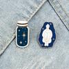 Creative Cartoon Enamel Pins Elegant Girl Blue Wishing Bottle Brooches Jewelry Long Haired Beauty Star Sky Bag Lapel Badge Gift