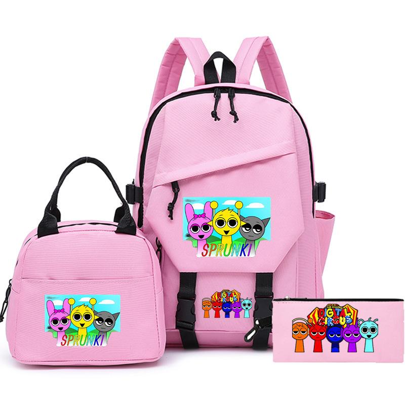 New rhythm box printed starry sky teen student schoolbag three-piece set men's and women's backpack