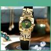 Relógio Feminino Quadrado Retro de Quartzo com Pulseira de Couro À Prova d'Água Para Elegância Casual