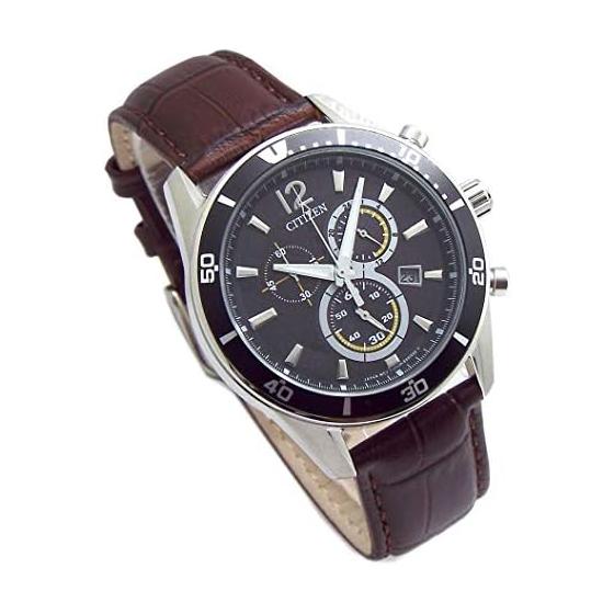 

Citizen Eco-Drive Chronograph CITIZEN Solar Chrono Brown Genuine Leather Belt with Replacement Belt Black Dial Domestic Product Number VO10-6742F BR