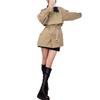 Ladies Petite Windbreaker Women's Spring and Autumn New Fake Two-piece British Style Goddess Coat