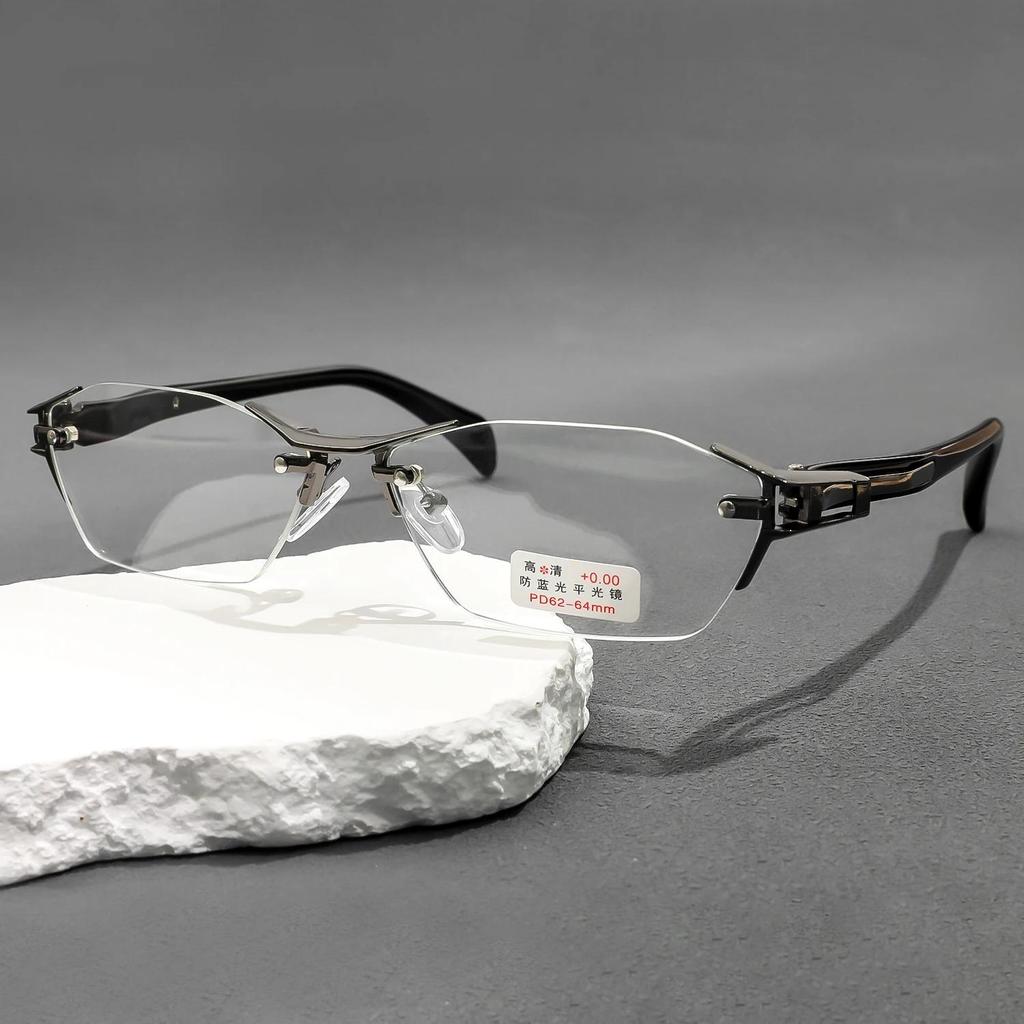 Brand High Definition Presbyopia Glasses Frame Men Women Rimless Prescription Square Eyeglasses Reading Eyeglasses