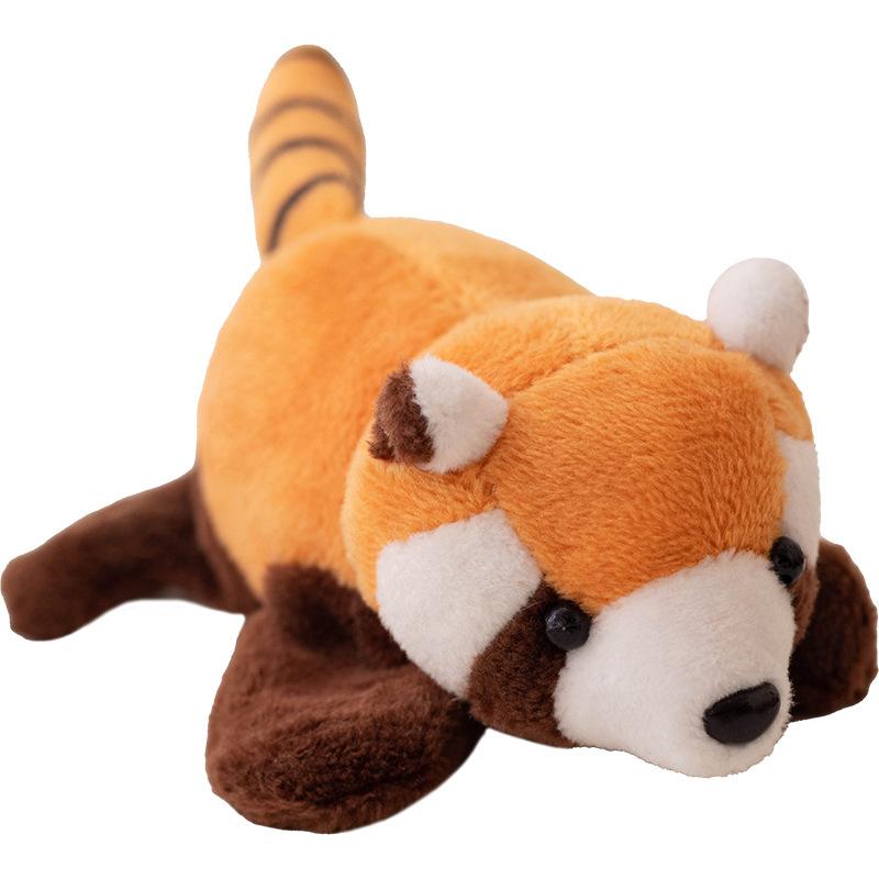 Cute Cute Little Panda Wrist Snapping Circle Plush Toy Lying Down Raccoon Doll Refrigerator Sticker Keychain Pendant