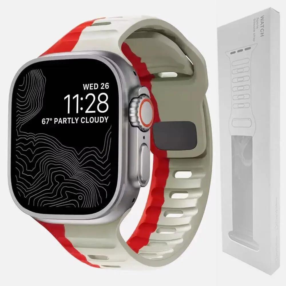 Soft Silicone Strap For Apple Watch Band Ultra 2 49mm 44mm 45mm 42mm 41mm 42mm sport Watchband iwatch Serise 5 6 7 8 9  bracelet