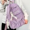 Zaino in Tela con Fiocco Grande Capacità Harajuku Studenti Borsa da Scuola Stile College Borsa portaoggetti Borsa con Spallacci in Tela
